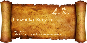Laczuska Korvin névjegykártya